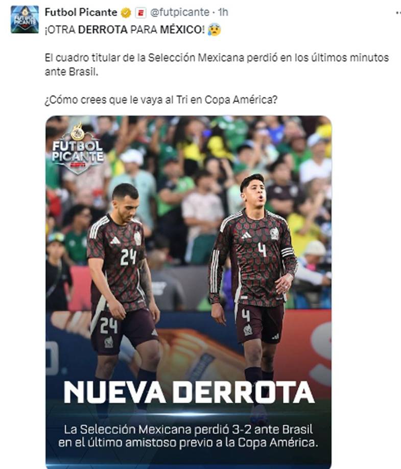 Fútbol Picante de ESPN - “¡Otra derrota para México!”. 