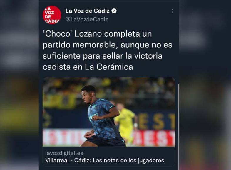 Medios de España señalan que el partido del Choco Lozano fue memorable.