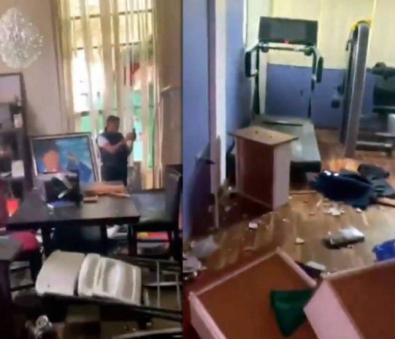 Imágenes compartidas en redes sociales muestran la destrucción causada en el interior de la vivienda del mandatario boliviano.