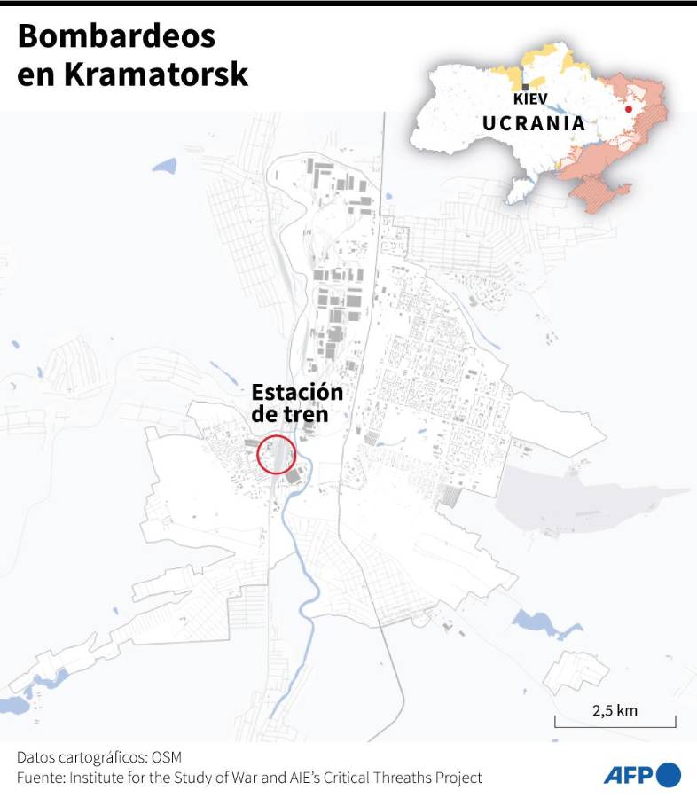 Decenas de muertos deja ataque ruso a una estación de tren llena de civiles que buscaban huir