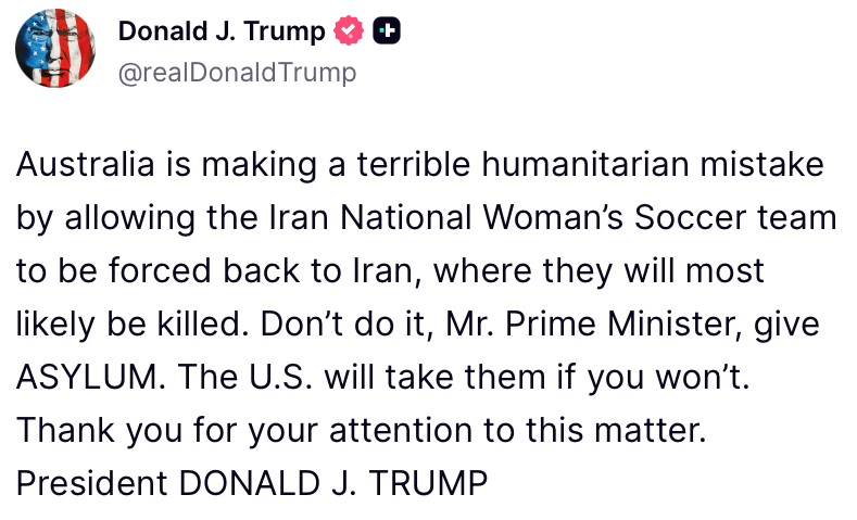 Trump avisa en plena crisis antes del Mundial: Probablemente serán asesinadas