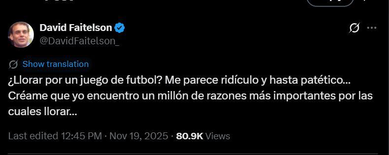Asombro por llanto de Rueda tras debacle de Honduras; Faitelson causó revuelo