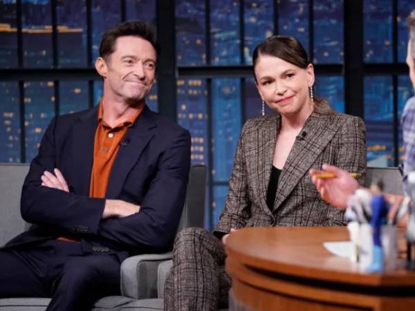 ugh Jackman y Sutton Foster durante una pasada entrevista.