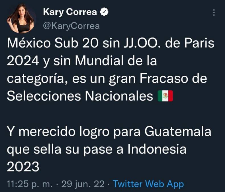 Kary Correa, periodista de ESPN, destacó el merecido pase de Guatemala al Mundial de Indonesia Sub-23.