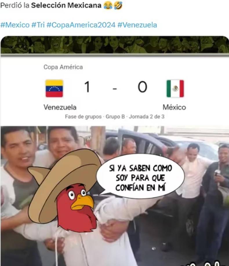 Los memes se burlan de México tras caer contra Venezuela en la Copa América 2024