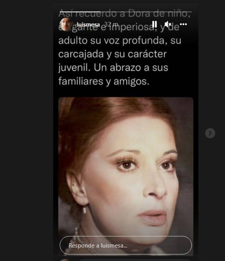 Luis Mesa, quien encarnó al arrogante Daniel Valencia, también se mostró muy conmovido por el deceso de la actriz. 