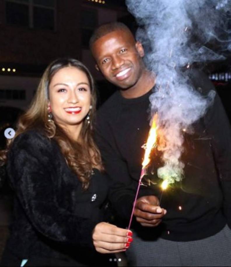 Boniek García - El mediocampista del Houston Dynamo de la MLS, muy feliz con su esposa Ivania Reyes.