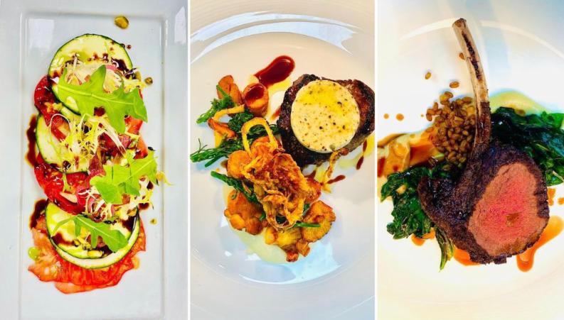 <b>ESTAS SON LAS RECETAS QUE PREPARA EN SU LUGAR DE TRABAJO: </b>1. Garden Tomatoes y Zucchini Carpaccio: Tomates de jardín con carpaccio de zukini Tomate, zukini, vincoto, aceite de pesto, pistachos, frisée, arugula, granita de pepino, limón preservado. 2. Petit filet (filete pequeño): Broccolini, papas rostizadas, chanterelles (champiñones) , salsa Veal, mantequilla de trufas. 3. Elk chop (alce cortado): Alce, spelt berries (bayas de espelta), glendorn chard, coliflor y grand veneur.