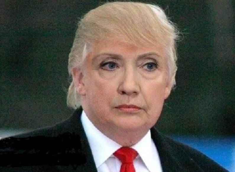 Los usuarios en redes han jugado con las expresiones de ambos candidatos para crear a Hillary Trump.