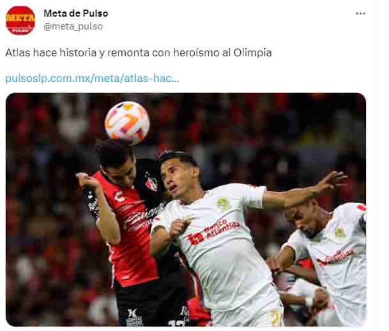 La prensa mexicana alabó la remontada del Atlas ante Olimpia.