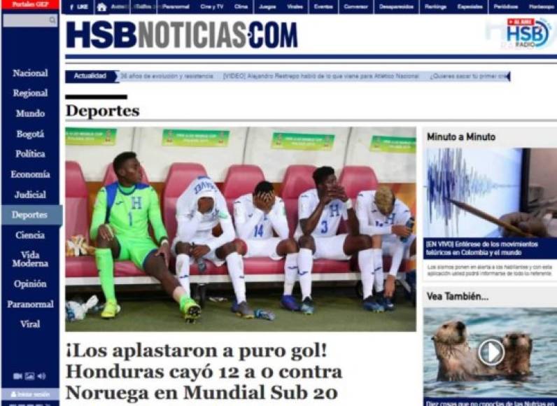 HSB Noticias: '¡Los aplastaron a puro gol! Honduras cayó 12 a 0 contra Noruega en Mundial Sub 20'.