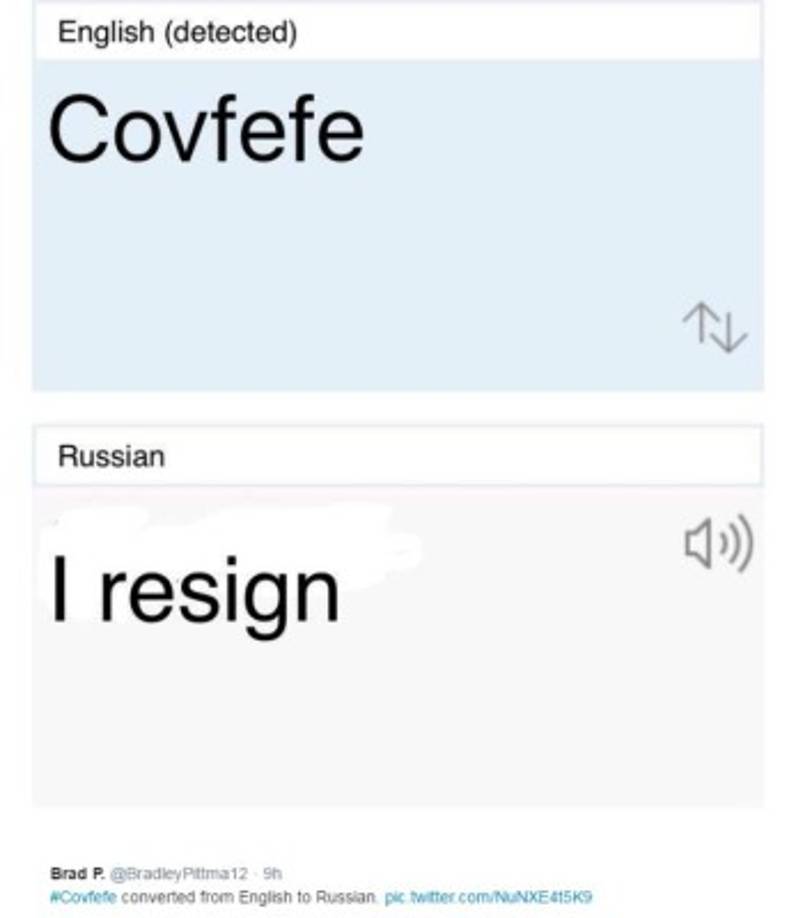 Otros usuarios en Twitter se animaron a 'traducir' la palabra del ruso al inglés: Yo renuncio.