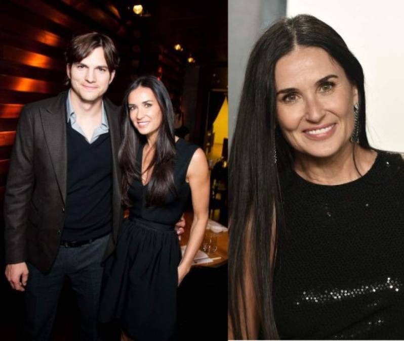 Demi Moore<br/>En su libro d e2019 Inside Out, la actriz contó que su entonces esposo, Ashton Kutcher, le fue infiel con una chica de 21 años, justo en la semana de su aniversario de bodas en 2011. En sus polémicas memorias Demi también menciona que Kutcher, 15 años menor que ella, no la apoyó en sus problemas de bebida y la llevó a pensar en tener tríos para salvar su matrimonio. TE PUEDE INTERESAR: <a href='https://www.laprensa.hn/fotogalerias/farandula/1060002-411/las-infidelidades-m%C3%A1s-sonadas?i=1' style='color:red;text-decoration:underline' target='_blank'>Las infidelidades más sonadas</a>