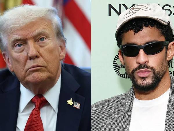 El presidente estadounidense Donald Trump y el cantante puertorriqueño, Bad Bunny.