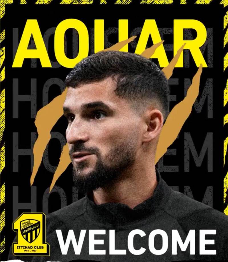 OFICIAL / Houssem Aouar se convierte en nuevo jugador del Al-Ittihad de Arabia Saudita y se convirtió en nuevo compañero de Benzema. Llega proveniente del AS Roma.