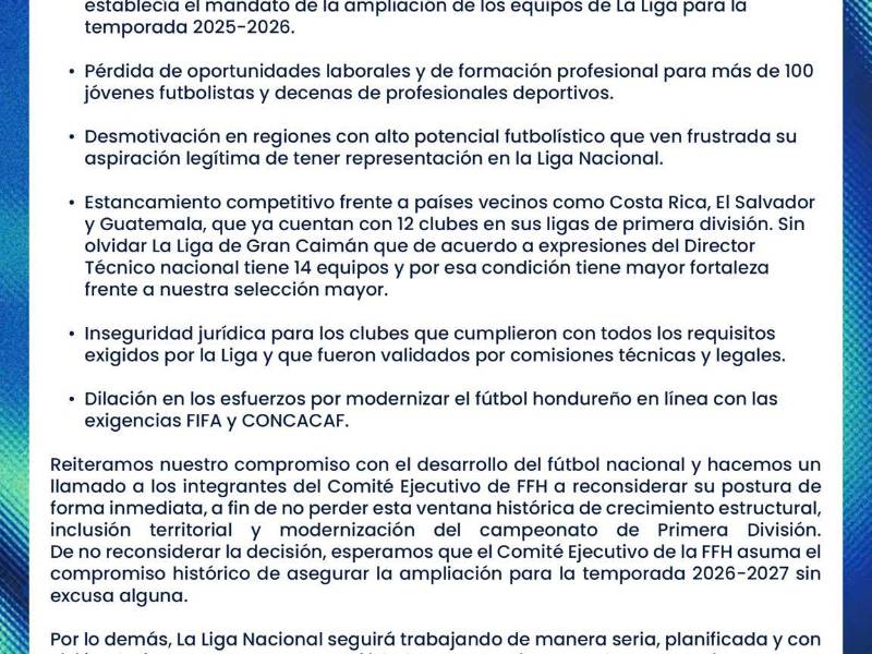 OFICIAL: la respuesta de la Federación a Liga Nacional sobre los 12 equipos