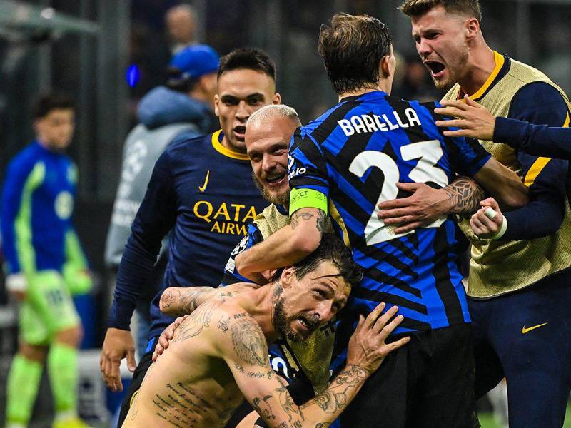 Acerbi festejando su gol ante Barcelona.