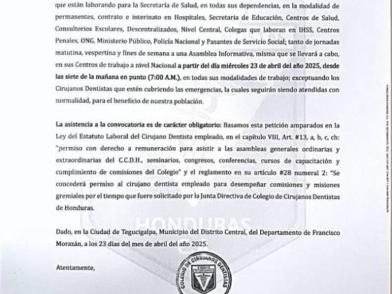 El Colegio de Odontólogos llamó a sus colegas a mantenerse en asambleas informativas y solo atender las emergencias.