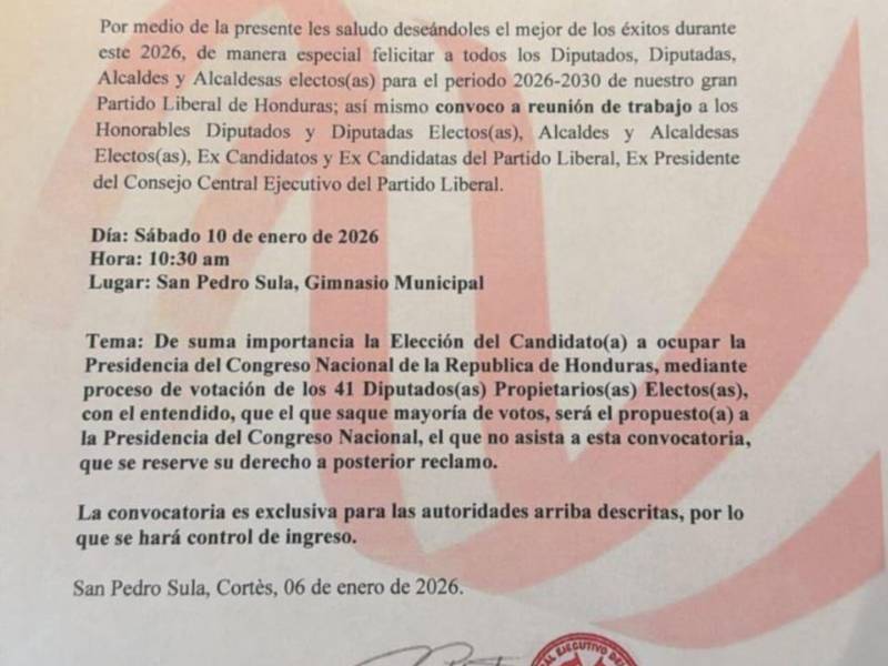 Comunicado emitido por el Consejo Central Ejecutivo del Partido Liberal.