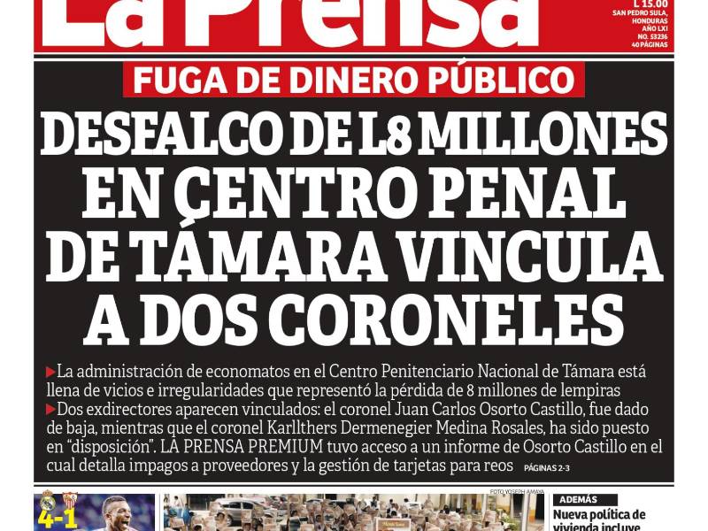 Portada de la edición impresa de DIARIO LA PRENSA de este lunes 19 de octubre de 2026.