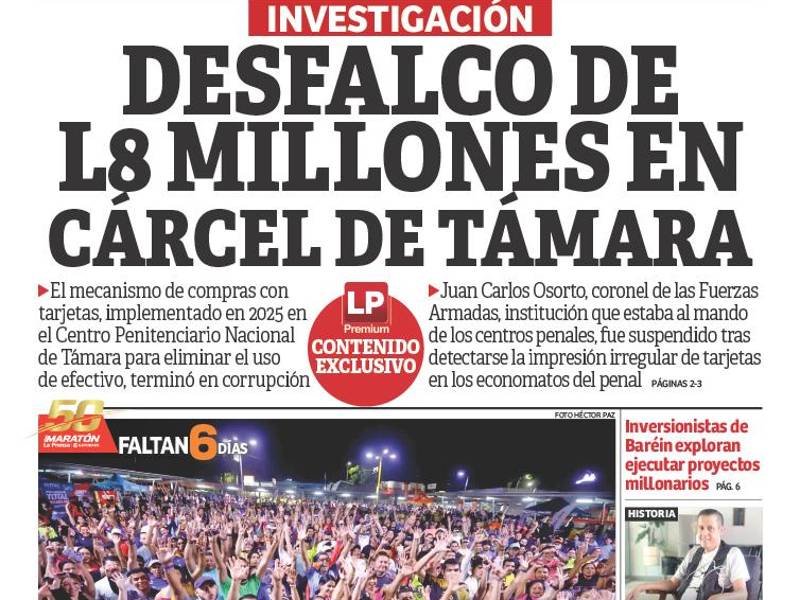 Desfalco de L8 millones en cárcel de Támara
