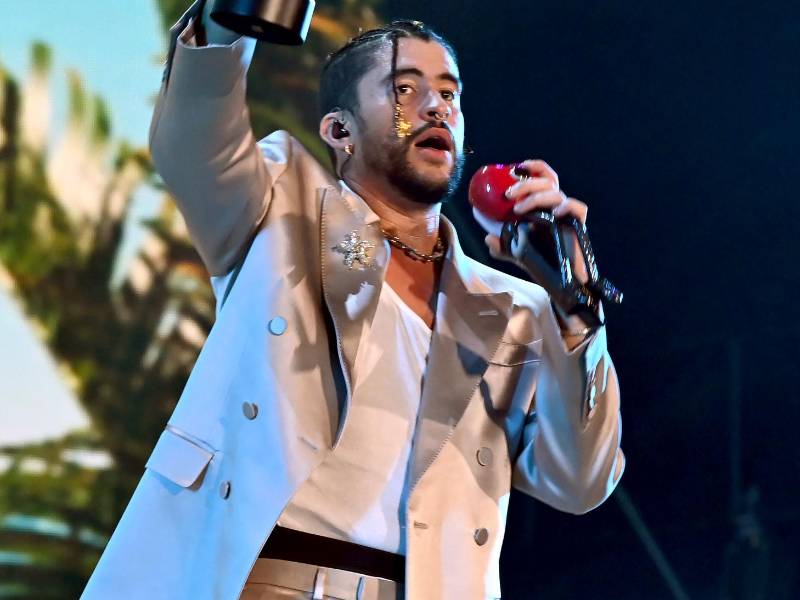 Bad Bunny estaba feliz con el galardón.