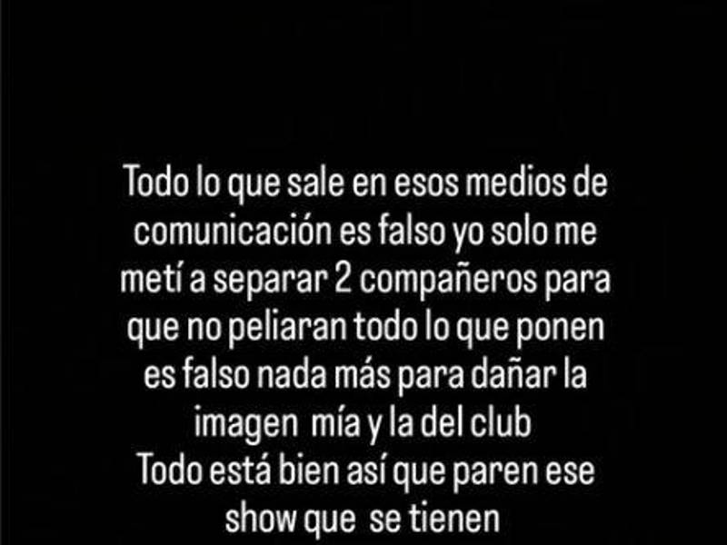 La publicación de Mayron Flores tras ser detenido.