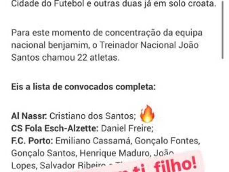 La reacción de Cristiano Ronaldo tras la convocatoria de su hijo.