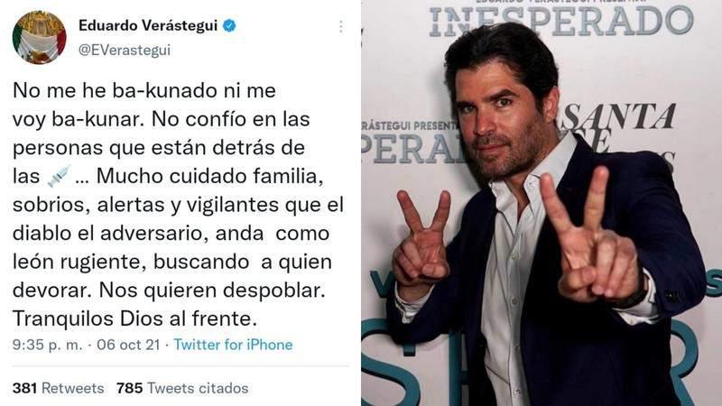 Este fue uno de los mensajes que compartió el actor en su cuenta de Twitter.