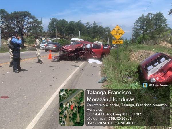 Lugar del accidente en Talanga, Francisco Morazán.