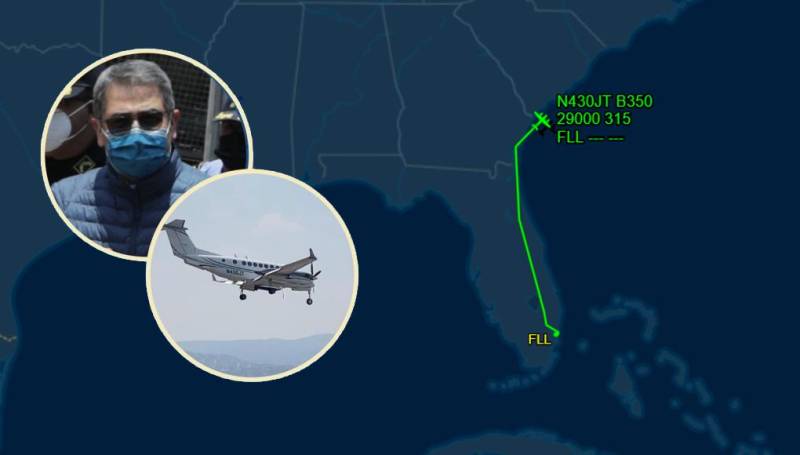 EN VIVO: Avión de la DEA con Juan Orlando Hernández a bordo se dirige a Nueva York