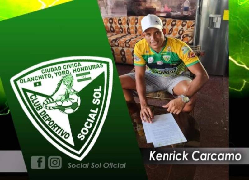 El delantero Kenrick Cárcamo, con experiencia en Liga Nacional jugando para la Real Sociedad, fue anunciado como nuevo refuerzo del Social Sol de Olanchito de la Segunda División.