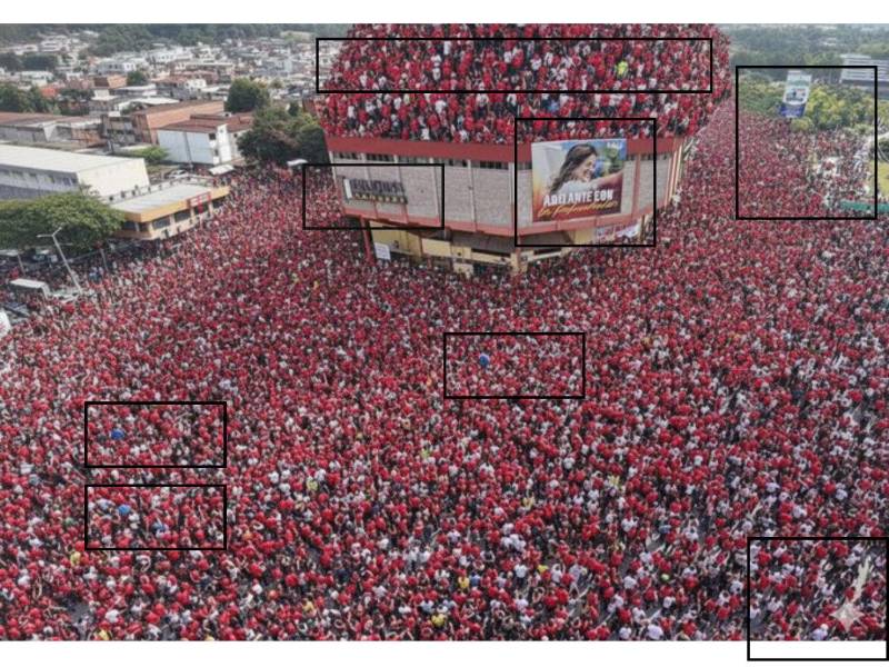 Inconsistencias en la imagen manipulada detectadas por LA PRENSA Verifica.