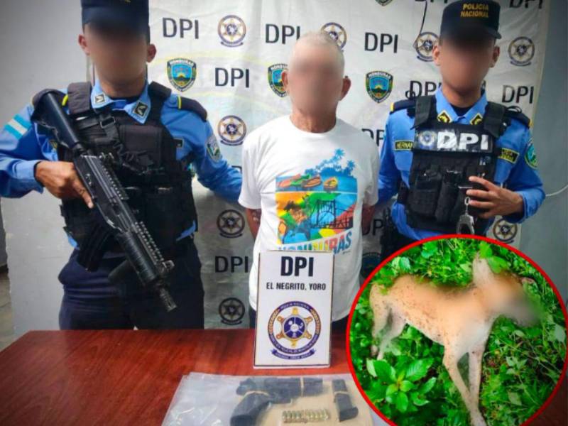 Al hombre se le decomisó un arma de fuego. Fotografía de la Policía Nacional.