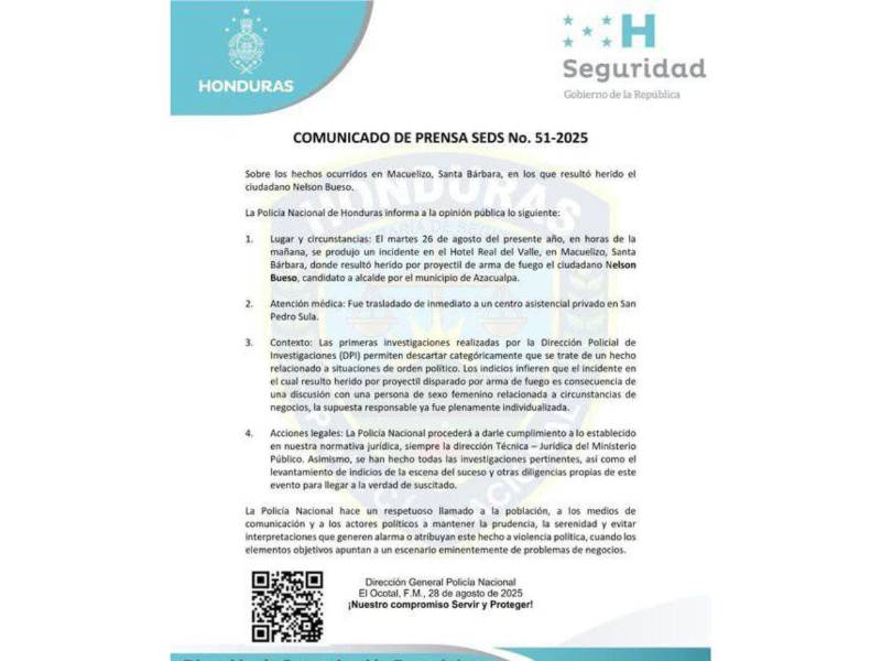 Comunicado oficial.