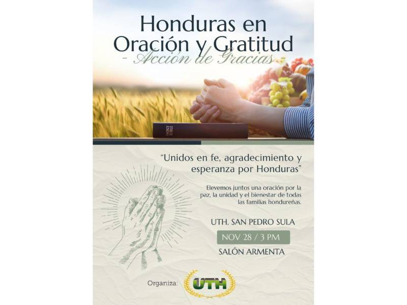 UTH invita a jornada de oración por Honduras.
