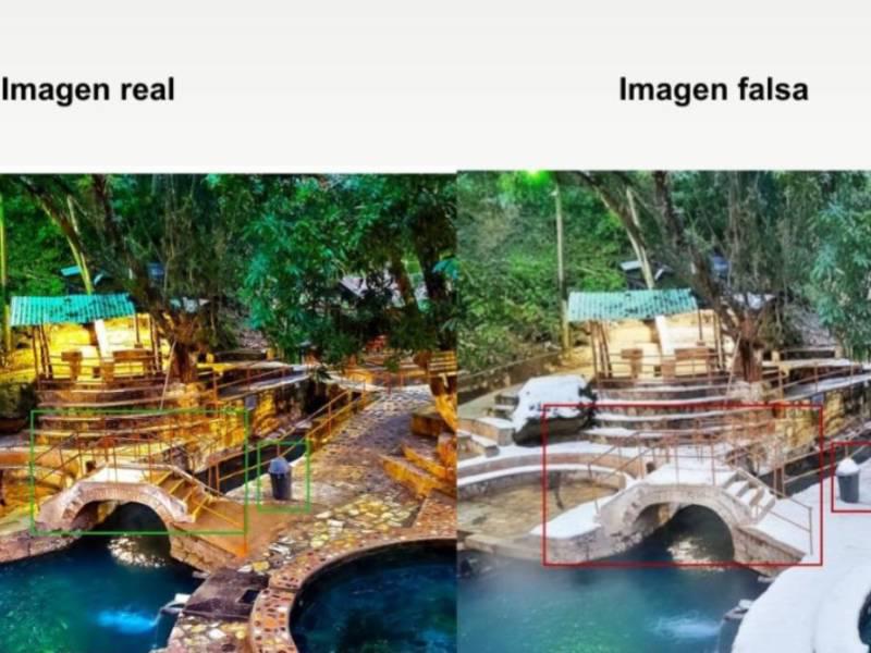 Captura de pantalla a la comparativa entre la imagen real y falsa.