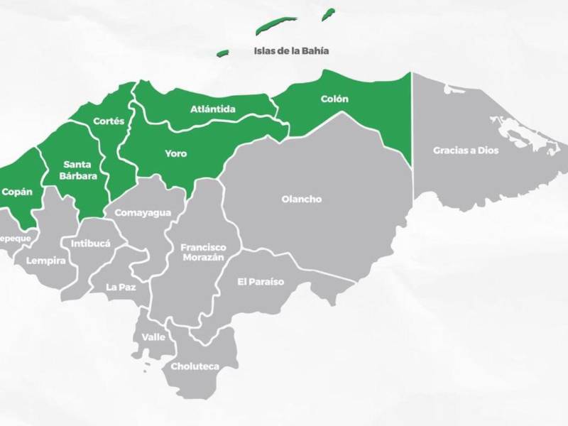 Representación gráfica de la alerta emitida por Copeco.