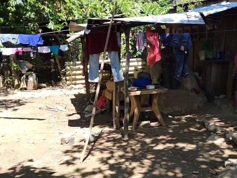 Vista de la vivienda donde está siendo velado el menor Kennet Kenneth Joel Alvarado .