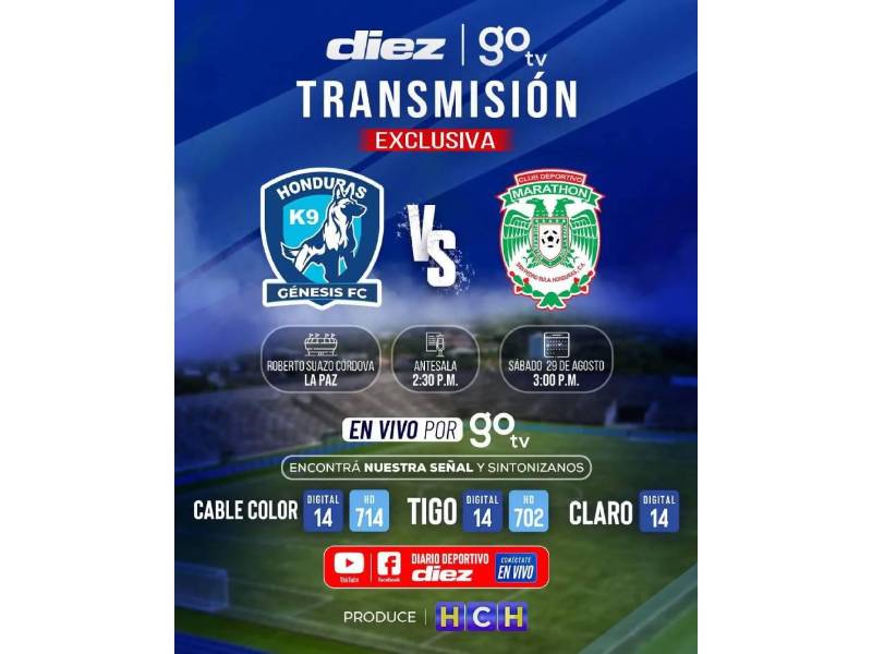 Aquí podrás seguir el juego entre Génesis FC y Marathón en la Liga Nacional.