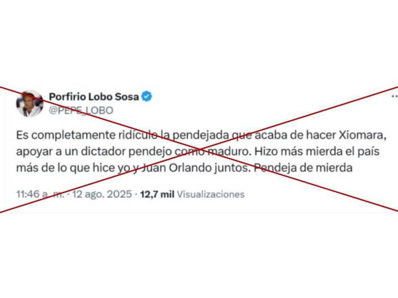Captura de pantalla a una publicación de Lobo Sosa tras su hackeo.