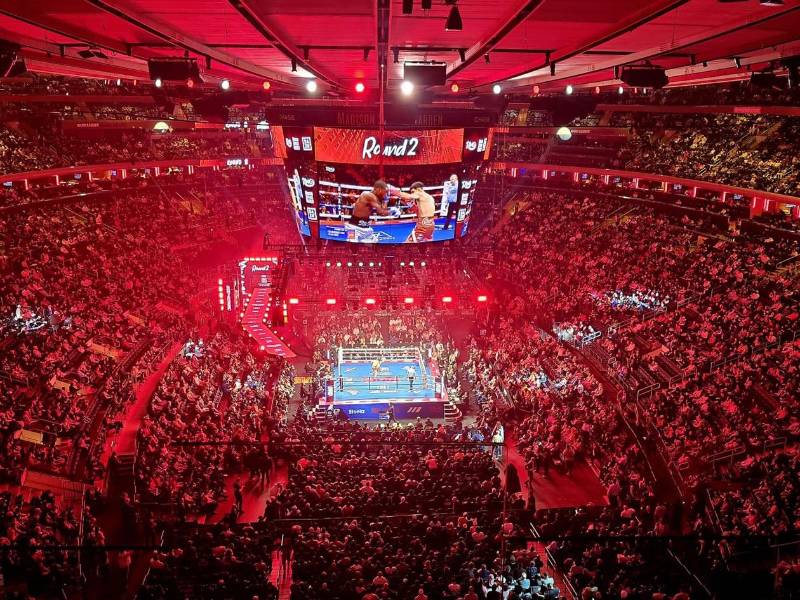 Así luce el Madison Square Garden previo a la pelea estelar.