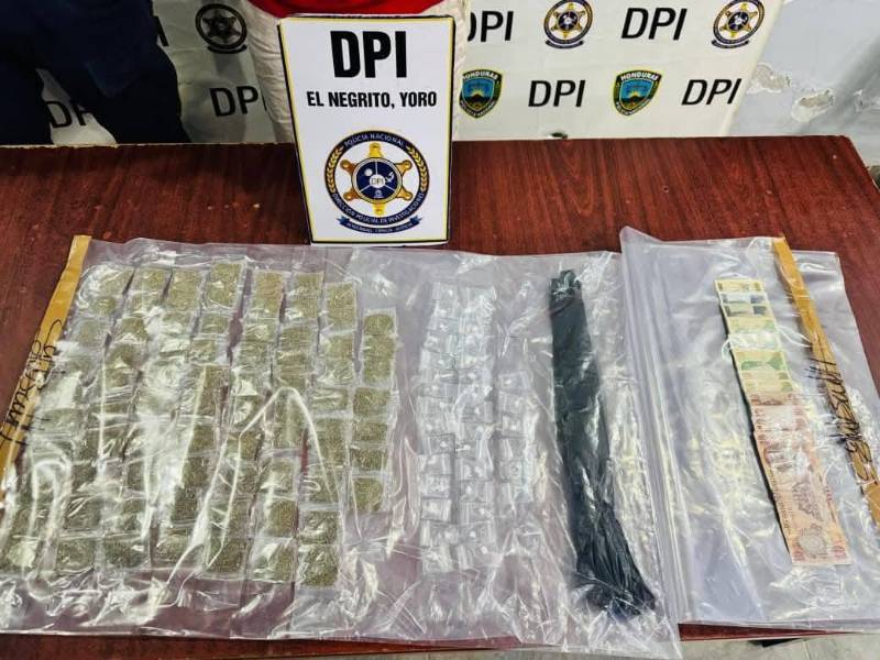 El acusado fue capturado con más de 100 dosis de droga en Yoro.