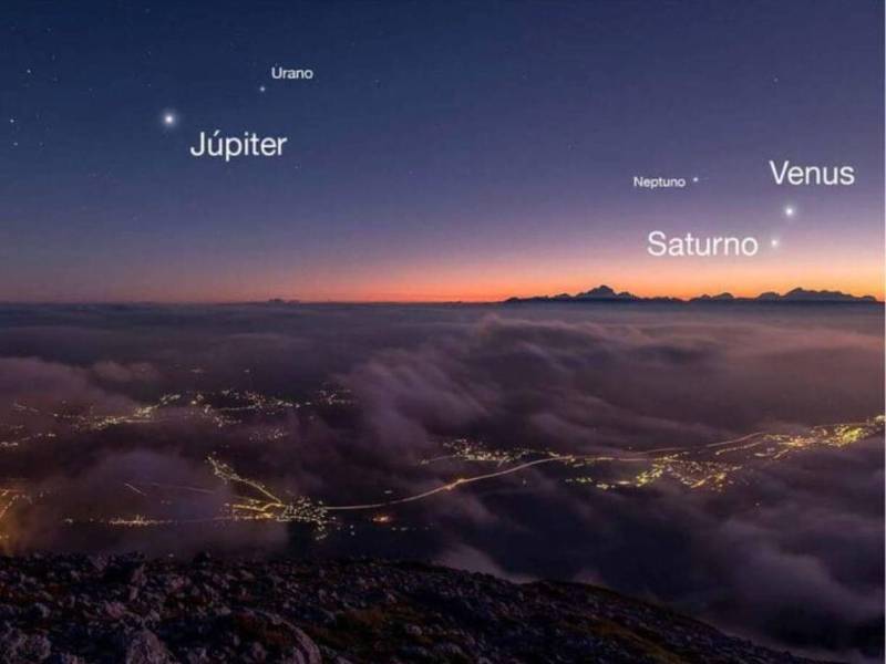Un increíble “desfile planetario” fue presenciado ayer por muchos amantes de los cielos en diferentes partes del mundo.
