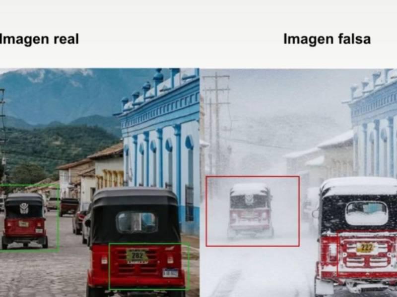Captura de pantalla a las inconsistencias en la imagen.