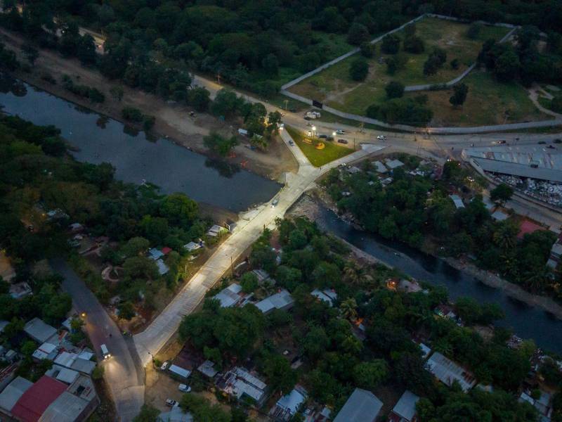 Vista del vado que construye la Municipalidad de San Pedro Sula en El Limonar.
