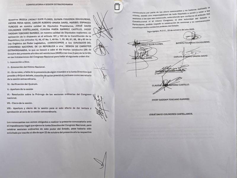 Documento oficial de autoconvocatoria.