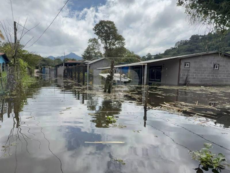 Las inundaciones provocadas por el aumento del nivel del Lago de Yojoa han obligado a decenas de familias a abandonar sus viviendas en el municipio de Santa Cruz de Yojoa, departamento de Cortés, donde el agua ha alcanzado las casas ubicadas a la orilla de la carretera CA-5.