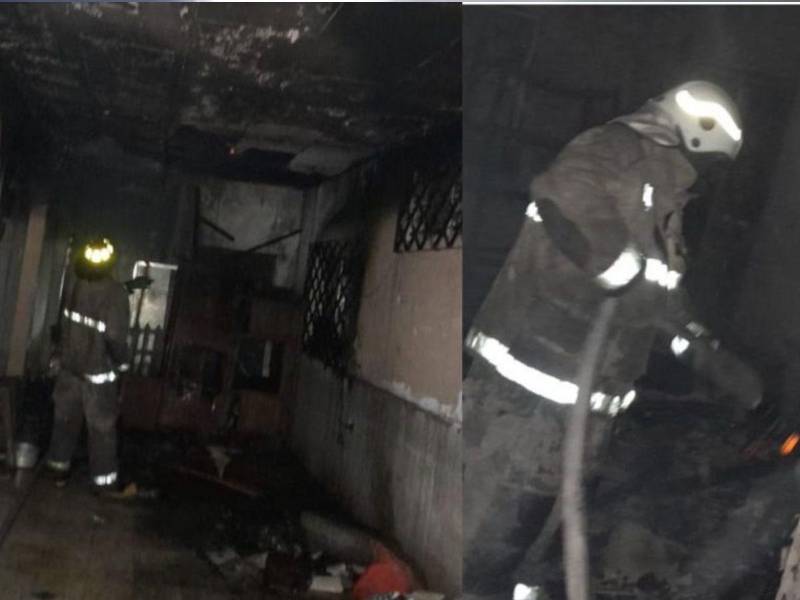 El incendio fue registrado en una vivienda con apartamentos en el barrio Barandillas, en San Pedro Sula, Cortés.