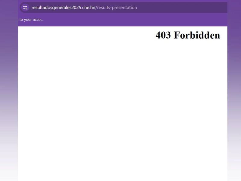 En la imagen se observa que el acceso al sitio muestra un mensaje de error.